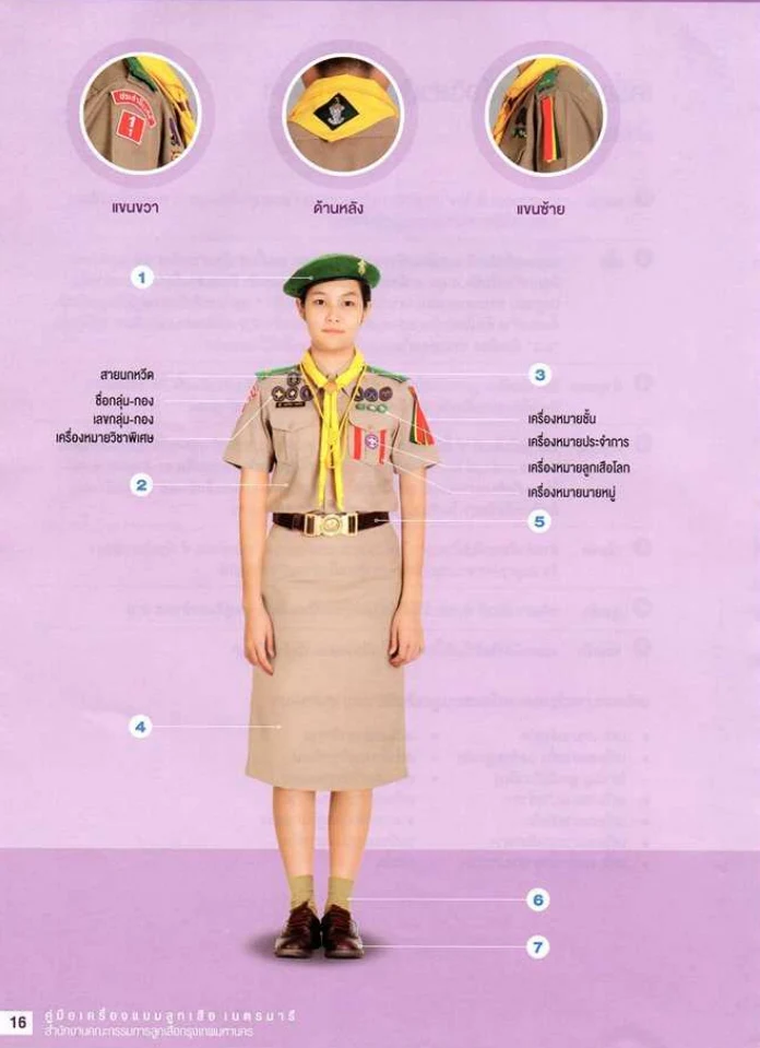 ชุดลูกเสือวิสามัญหญิง ระดับมัธยมศึกษา 4 และ ปวช. 1 ขึ้นไป